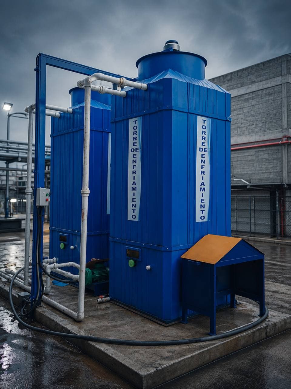 Torre de enfriamiento en una plataforma industrial